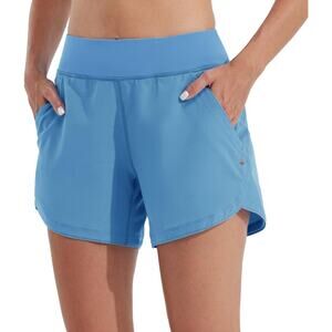 Willitt Women’s Blue Athletic Shorts | Built-In Liner, UPF 50+ | Size 16